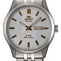 Orient Orient 3 Stars RA-AB0014S  RA-AB0014S механические мужские часы  белый циферблат, браслет нержавеющая сталь — вид спереди
