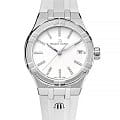 Maurice Lacroix Maurice Lacroix Aikon Quartz AI1106-SS000-150-7  AI1106-SS000-150-7 кварцевые женские часы  белый циферблат, браслет каучук — вид спереди