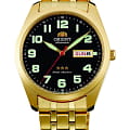 Orient Orient RRA-AB0022B1  RA-AB0022B19 механические мужские часы  черный циферблат, браслет сталь c pvd покрытием — вид спереди