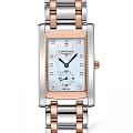 Longines Longines DolceVita L5.655.5.88.7  L56555887 кварцевые женские часы  белый циферблат, браслет нержавеющая сталь + золото 18к — вид спереди