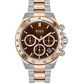  Hugo Boss HB 1502617  HB1502617 кварцевые женские часы  коричневый циферблат, браслет сталь с ip покрытием — вид спереди