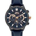 Slazenger Slazenger Multifunction SL.09.2062.2.04  SL.09.2062.2.04 кварцевые мужские часы  синий циферблат, браслет кожаный — вид спереди