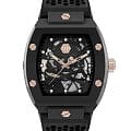 Philipp Plein Philipp Plein The Skeleton Ecoceramic PWVBA0523  PWVBA0523 механические мужские часы  черный циферблат, браслет силикон — вид спереди