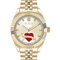 Philipp Plein Philipp Plein Plein Valentine PW2BA0725  PW2BA0725 кварцевые женские часы  золотой циферблат, браслет нержавеющая сталь с pvd-покрытием — вид спереди
