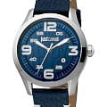 Just Cavalli Just Cavalli Gents JC1G108L0015  JC1G108L0015 кварцевые мужские часы  синий циферблат, браслет кожаный — вид спереди