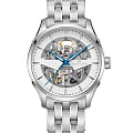 Hamilton Hamilton Jazzmaster Skeleton Auto H42535110  H42535110 механические мужские часы  белый циферблат, браслет нержавеющая сталь — вид спереди