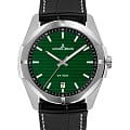 Jacques Lemans Jacques Lemans 1-2176F  1-2176F кварцевые мужские часы  зеленый циферблат, браслет кожаный — вид спереди