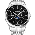 Adriatica Adriatica Moonphase A8306.5114QF  A8306.5114QF кварцевые мужские часы  черный циферблат, браслет нержавеющая сталь — вид спереди