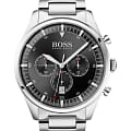 Hugo Boss Hugo Boss Pionner HB1513712  HB1513712 кварцевые мужские часы  черный циферблат, браслет нержавеющая сталь 316l — вид спереди