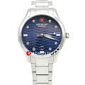 Swiss Military Hanowa Swiss Military Hanowa Manta Lady SMWLH0005302  SMWLH0005302 кварцевые женские часы  синий циферблат, браслет нержавеющая сталь — вид спереди