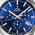 Swiss Military by Chrono Swiss Military by Chrono Sports Chronograph SM34107.12 кварцевые мужские часы часы, крупный план синий циферблат