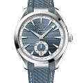 Omega Omega Seamaster Aqua Terra  220.12.41.21.03.005 Aqua Terra  22012412103005 механические мужские часы  синий циферблат, браслет каучук — вид спереди
