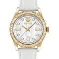 Philipp Plein Philipp Plein Queen PWCDA0324  PWCDA0324 кварцевые женские часы  белый циферблат, браслет кожаный — вид спереди