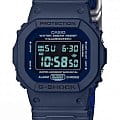 Casio Casio G-Shock DW-5600LU-2E DW-5600 DW-5600LU-2E электронные мужские часы черный циферблат, браслет кожа + текстиль — вид спереди