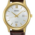 Seiko Seiko Promo SUR298P1  SUR298P1 кварцевые мужские часы  белый циферблат, браслет кожаный — вид спереди
