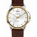 Jacques Lemans Jacques Lemans 1-1540H  1-1540H кварцевые мужские часы  серый циферблат, браслет кожаный — вид спереди