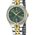  Festina Mademoiselle F16868/4  F16868/4 кварцевые женские часы  зеленый циферблат, браслет нержавеющая сталь с pvd-покрытием — вид спереди