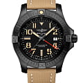 Breitling Breitling Avenger Automatic GMT 45 Night Mission V32395101B1X1  V32395101B1X1 механические мужские часы  черный циферблат, браслет кожаный — вид спереди