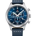 Swiss Military by Chrono Swiss Military by Chrono SM34076.05  SM34076.05 кварцевые мужские часы  синий циферблат, браслет кожаный — вид спереди