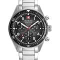 Swiss Military Hanowa Swiss Military Hanowa Greyhound SMWGI0003803  SMWGI0003803 кварцевые мужские часы  черный циферблат, браслет нержавеющая сталь — вид спереди