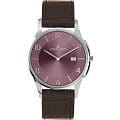 Jacques Lemans Jacques Lemans 1-1777T  1-1777T кварцевые мужские часы  розовый циферблат, браслет кожа + текстиль — вид спереди