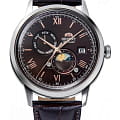Orient Orient Sun & Moon RA-AK0804Y  RA-AK0804Y механические мужские часы  коричневый циферблат, браслет кожаный — вид спереди