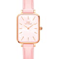 Daniel Wellington Daniel Wellington Quadro Cherry Blossom DW00100636  DW00100636 кварцевые женские часы  розовый циферблат, браслет кожаный — вид спереди