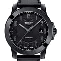 Tissot Tissot Gentleman Swissmatic T098.407.36.052.00 Gentleman T0984073605200 механические мужские часы  черный циферблат, браслет кожаный — вид спереди