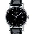 Tissot Tissot Everytime Swissmatic T109.407.16.051.00 Everytime T1094071605100 механические мужские часы  черный циферблат, браслет кожаный — вид спереди