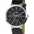 Jacques Lemans Jacques Lemans 1-1950A  1-1950A кварцевые мужские часы  черный циферблат, браслет кожаный — вид спереди