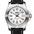 Breitling Breitling Avenger Automatic GMT 43 A32397101A1X2  A32397101A1X2 механические мужские часы  белый циферблат, браслет кожа + текстиль — вид спереди