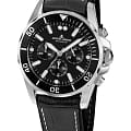 Jacques Lemans Jacques Lemans Sport 1-2091A  1-2091A кварцевые мужские часы  черный циферблат, браслет кожаный — вид спереди