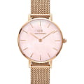 Daniel Wellington Daniel Wellington Petite Melrose Pearl DW00100513  DW00100513 кварцевые женские часы  розовый циферблат, браслет нержавеющая сталь — вид спереди
