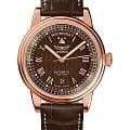 Aviator Aviator Douglas Day-Date V.3.35.2.280.4  V.3.35.2.280.4 механические мужские часы  коричневый циферблат, браслет кожаный — вид спереди