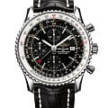 Breitling Breitling Navitimer Chronograph GMT 46 A24322121B1P1  A24322121B1P1 механические мужские часы  черный циферблат, браслет кожаный — вид спереди