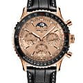 Breitling Breitling Navitimer B19 Chronograph 43 Perpetual Calendar 140th Anniversary RB19101A1H1P1  RB19101A1H1P1 механические мужские часы  черный циферблат, браслет кожаный — вид спереди