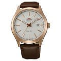 Orient Orient ER2C002W (FER2C002W)  FER2C002W механические мужские часы  белый циферблат, браслет кожа + текстиль — вид спереди