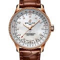 Breitling Breitling Navitimer Automatic 35 R17395211A1P1  R17395211A1P1 механические женские часы  белый циферблат, браслет кожаный — вид спереди