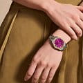 Fossil Fossil Scarlette ES5337 кварцевые женские часы часы, крупный план розовый циферблат