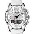 Tissot Tissot T-Touch II Titanium Lady T047.220.46.086.00 T Touch T0472204608600 кварцевые женские часы  белый циферблат, браслет кожаный — вид спереди