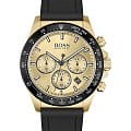  Hugo Boss Admiral HB 1513874  HB1513874 кварцевые мужские часы  золотой циферблат, браслет силикон — вид спереди