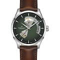 Hamilton Hamilton Jazzmaster Open Heart Auto H32675560  H32675560 механические мужские часы  зеленый циферблат, браслет кожаный — вид спереди