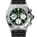 Breitling Breitling Chronomat B01 42 NFL Green Bay Packers Edition AB01342B1L1S1  AB01342B1L1S1 механические мужские часы  зеленый циферблат, браслет каучук — вид спереди