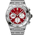 Breitling Breitling Chronomat B01 42 NFL San Francisco 49ers Edition AB01342B1K1A1  AB01342B1K1A1 механические мужские часы  красный циферблат, браслет нержавеющая сталь — вид спереди
