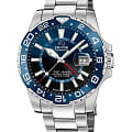 Jaguar Jaguar Ceramic GMT J1011/2  J1011/2 кварцевые мужские часы синий циферблат, браслет нержавеющая сталь — вид спереди