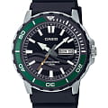 Casio Casio MTD-125-1A  MTD-125-1A кварцевые мужские часы  черный циферблат, браслет пластик — вид спереди