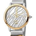 Just Cavalli Just Cavalli JC1L127M0085  JC1L127M0085 кварцевые женские часы  серебристый циферблат, браслет сталь c pvd покрытием — вид спереди