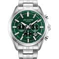 Lee Cooper Lee Cooper LC08199.370  LC08199.370 кварцевые мужские часы  зеленый циферблат, браслет нержавеющая сталь — вид спереди