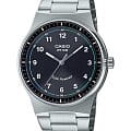 Casio Casio Collection MTP-RS105D-1B  MTP-RS105D-1B кварцевые мужские часы  черный циферблат, браслет нержавеющая сталь — вид спереди