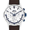 Slazenger Slazenger SL.09.2217.2.02  SL.09.2217.2.02 кварцевые мужские часы  белый циферблат, браслет силикон + текстиль — вид спереди
